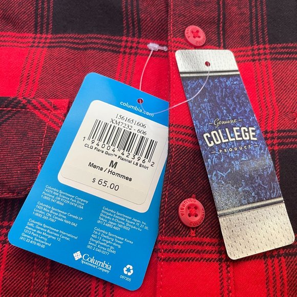 GEORGIA BULLDOGS FLANNEL SHIRT-ADULT MEDIUM-COLUMBIA-STITCHED -NWT $65 - Picture 3 of 7